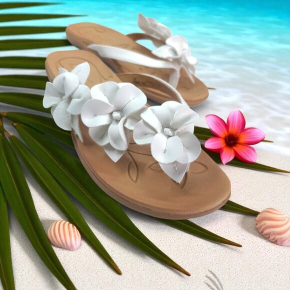 b.o.c. Born Concept Hensley Sandal white flowers flipflop - Picture 5 of 5